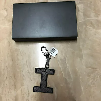 Tumi Accent Bag Charm Leather Letter  I  Dangler Key Ring Grey • $34.80