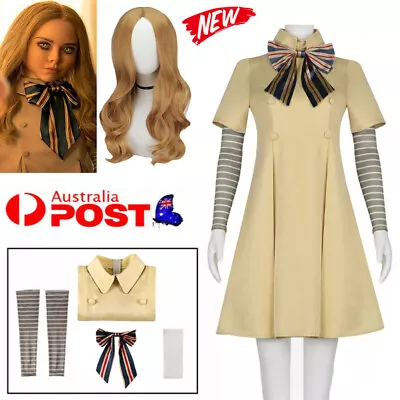 Thriller Movies M3GAN Costume Megan Dress AI Doll Robots Dresses Socks Cosplay • $23.29