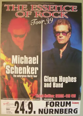 Michael Schenker Concert Tour Poster 99 Unforgiven Autograph By Michael Schenker • $29.95