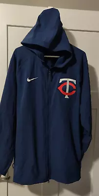 ⚾ Minnesota Twins Nike AUTHENTIC BSBL Warmup Dugout Jacket Mens XXL Full Zip 2XL • $59.95