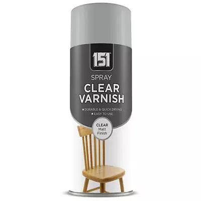 Clear Matt All Purpose Varnish Spray Paint Exterior Interior Aerosol Can 250ml • £6.80