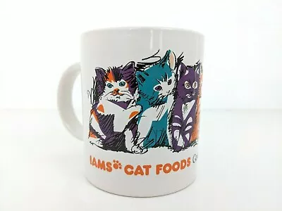 Vintage 80s IAMS Cat Foods Good For Life Coffee Mug Tea Cup Colorful Kittens • $17.50