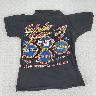 Vintage Toledo Speedway Jam Shirt S Black Blue Oyster Molly Hatchet Eddie Money • $90