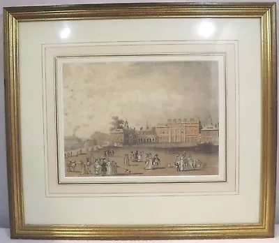 £35 • Buy Antique Framed Pugin & Rowlandson Print - Queen's Palace, St. James' Park C.1810