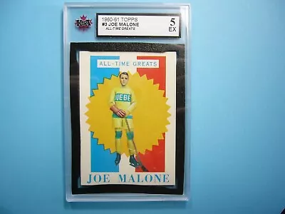 1960/61 Topps Nhl Hockey Card #3 Joe Malone Atg Ksa 5 Ex Sharp!! 60/61 Topps • $139.99