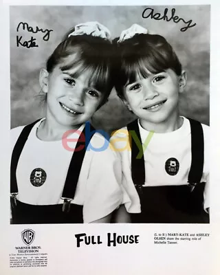 The OLSEN TWINS 1994 SIGNED 8x10 VTG Mary Kate Ashley Full House Olson Reprint • £19.25