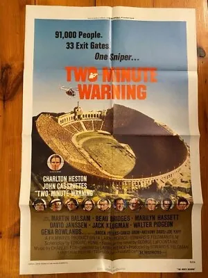 Two Minute Warning One Sheet 1976 Charlton Heston John Cassavetes • $11.59