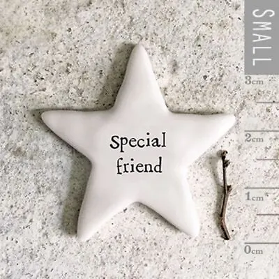 East Of India Tiny Porcelain Star Token Special Friend | Keepsake Gift • £4.70