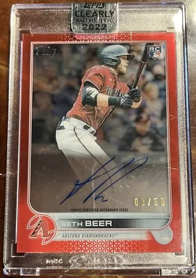 2022 Topps Clearly Authentic Seth Beer Red Rookie On-Card Auto #8/50 Color Match • $14.99