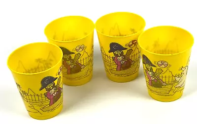 1978 Ronald McDonalds Captain Crook Plastic Yellow Cups Lot Of 4 Vintage • $17.66