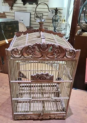 Vintage Victorian Style Wooden Bird Cage With Removable Bottom 23  X 12  X 12  • $157.77