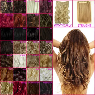£8.99 • Buy 20  & 23  ONE PIECE Clip In Hair Extensions Curly Wavy Straight All Colours