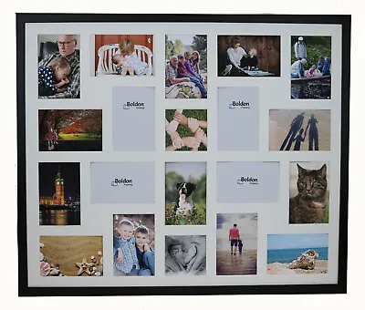 Large Multi Aperture Photo Picture Frame Holds 8/9/10/12/16/20 Photos 6x4 WOOD • £35
