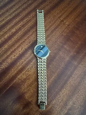 Vintage Men's Movado Museum 87-E4-9887 Gold Plated Wrist Watch • $325