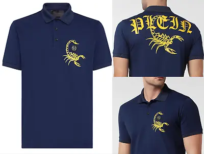 Philipp Plein Scorpion Polo Shirt Logo Patch Shirt T-Shirt Newseason 2XL • £294.23