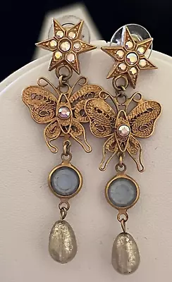 Vintage Kirks Folly Star & Butterfly Earrings • $35