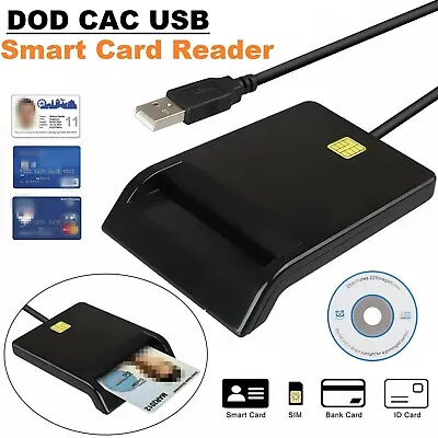 DOD Military USB 2.0 Common Access CAC Smart Card Reader For MacOS Windows Linux • $12.48