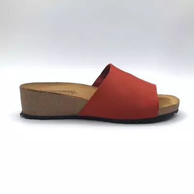 A. Giannetti Womens Slides Sandals Red Cork Footbed Wedge Platform Heel 8.5 • $22.99