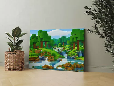 Minecraft CANVAS PRINT Wall Decor Giclee Art Poster Home Decor 01 • £19.99