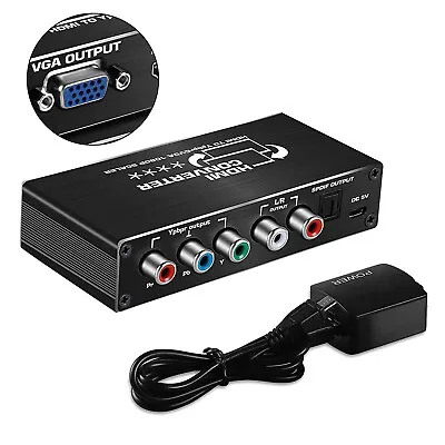 HDMI To RGB Converter 1080P HDMI To YPbPr VGA Scaler Converter With Audio • £35.63