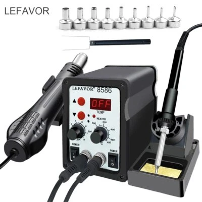 £25.97 • Buy 8586 Soldering Station 2 In 1 Digital ESD Hot Air Blower Heat Gun Welding Solder