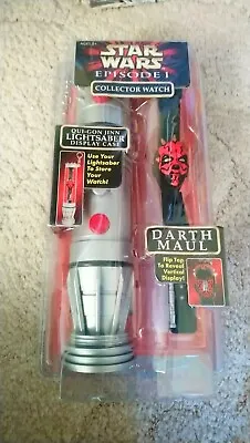 Star Wars Episode 1 Collector Watch Darth Maul +qui-gon-jinn Lightsaber Case • $23.19