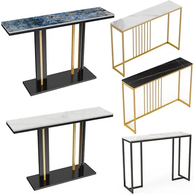 Narrow Slim Console Table Extra Long Marble Hallway Entryway Porch Accent Table • £76.91