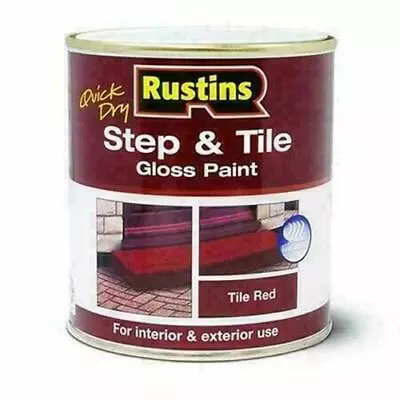 500ml Rustins Quick Dry Step And Tile Gloss Floor Paint RED For Stone & Brick  • £14.99