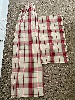 Laura Ashley Curtains Red And Cream Tartan Check By 134W By 162D • £29.75