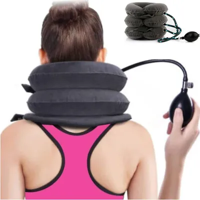 Spinegear Cervical Neck Traction Device  Men Women Inflatable Neck Strectcher • £13.99