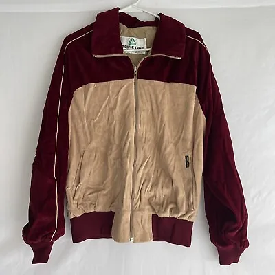 $33.24 • Buy Vintage Pacific Trail Outdoor Light Full Zip Jacket Size M-L Velour Brown Maroon