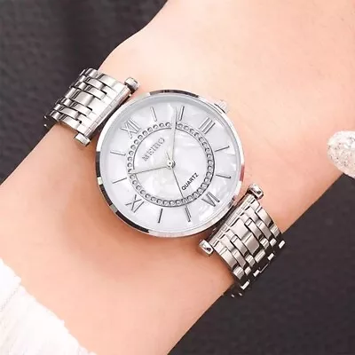 £7.79 • Buy Ladies Silver Bracelet Watches Wrist Watch Quartz Analogue Rose Gold White Face