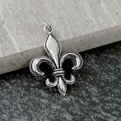 Silver Fleur De Lys Charm - Fleur De Lis Pendant - Mardi Gras Charm Jewelry • $9.95