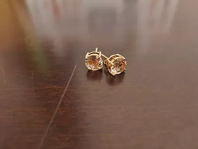 10k Rose Gold Morganite Earrings One Carat Total Weight • $200