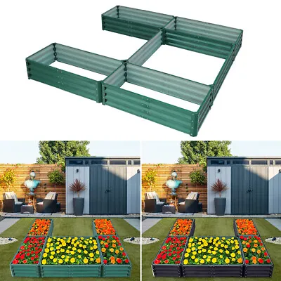 Corrugated Metal Raised Bed Outdoor Garden Planter Vegetable Flower Growing Box • £99.95