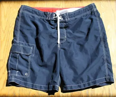 Merona Men's Navy Blue Board Shorts Swim Trunks Size L (36-38) • $5