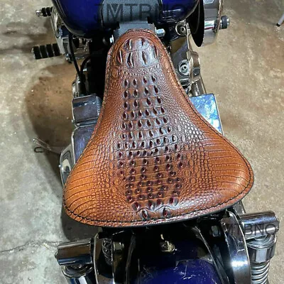 Alligator Motorcycle Spring Solo Driver Seat Saddle For Harley Bobber Chopper • $61.99