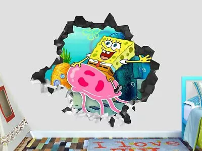 £54.98 • Buy Sponge Bob Action Playing Custom Wall Decals 3D Wall Stickers Art GS134