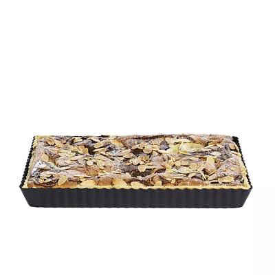 Enamel Base Loose-Based Fluted Flan Tart & Quiche Tin – Rectangular • £13.99