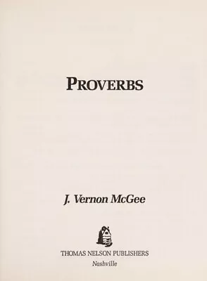 Proverbs Paperback J. Vernon McGee • $6.43