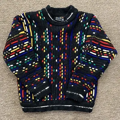 Vintage 90s Coogi Australia Wool Sweater Pullover Knit Small Abstract 3d • $120