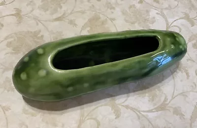 Vintage Pottery Planter 1950’s Green Cucumber Shape Calif. • $14.95