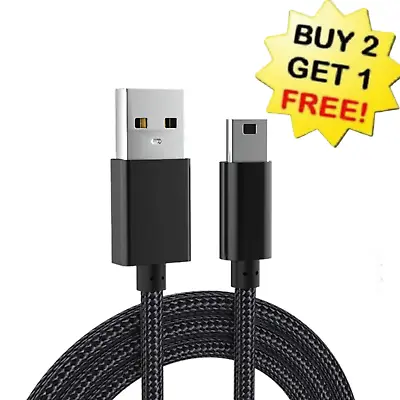 10FT 2.0 A To Mini B 5-Pin USB Male Data Sync Charger Cable PC GPS Camera DS PS3 • $11.77