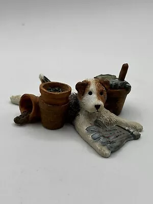 HALLMARK MARJOLEIN BASTIN TERRIER DOG WITH POTS FIGURE Figurine • $11.99