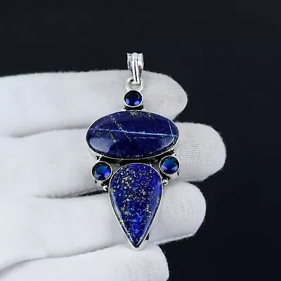 Lapis Lazuli  Gemstone Pendant 925 Sterling Silver Handmade Lavish Jewelry Gift • $17.99