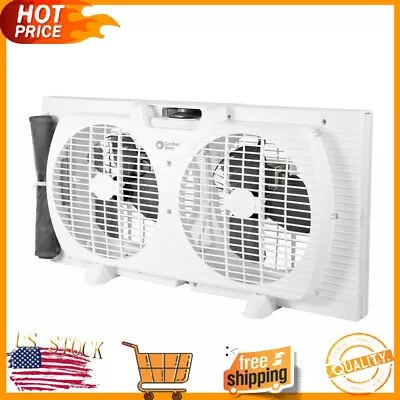 9  Twin Window Fan 3-Speeds Quiet Setting Expandable Home Kitchen HOT • $46.15