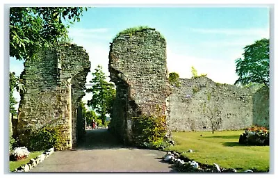 Postcard Castle Ruins Abergavenny Wales • £2.35