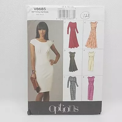 Vogue 8685 Misses' Fitted Or Flare Midriff Dress Sewing Pattern Size 6-12 Uncut • $5.99