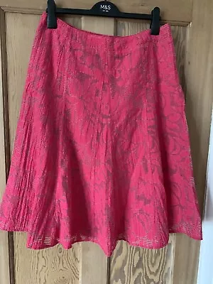 M&S Classic Occasion Dark Fuschia Pink Flared A-line Skirt UK16 Length 27” VGC • £6.99