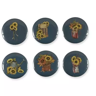 Set Of 6 Sunflower Decorative 1 Inch Magnets For Fridge Kitchen Whiteboard • $8.65